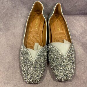 Rhinestone Square Toe Fashion Ballet Flats